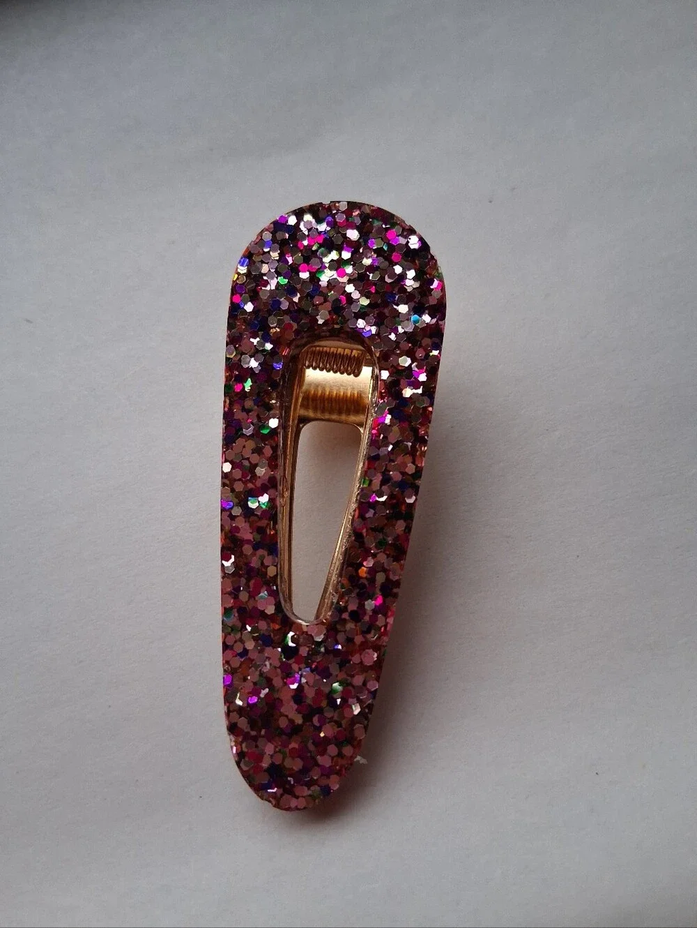 5/$25 Hand Crafted Pink Multi-Glitter Hair Clip